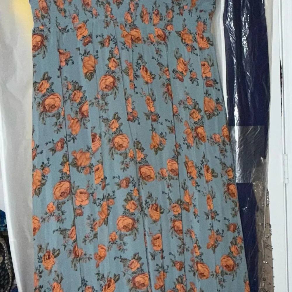 Baltic Born Teal and Rust Floral Maxi Dress - Picture 4 of 6